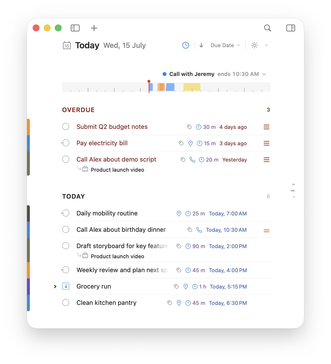 T2Do Today view in light mode